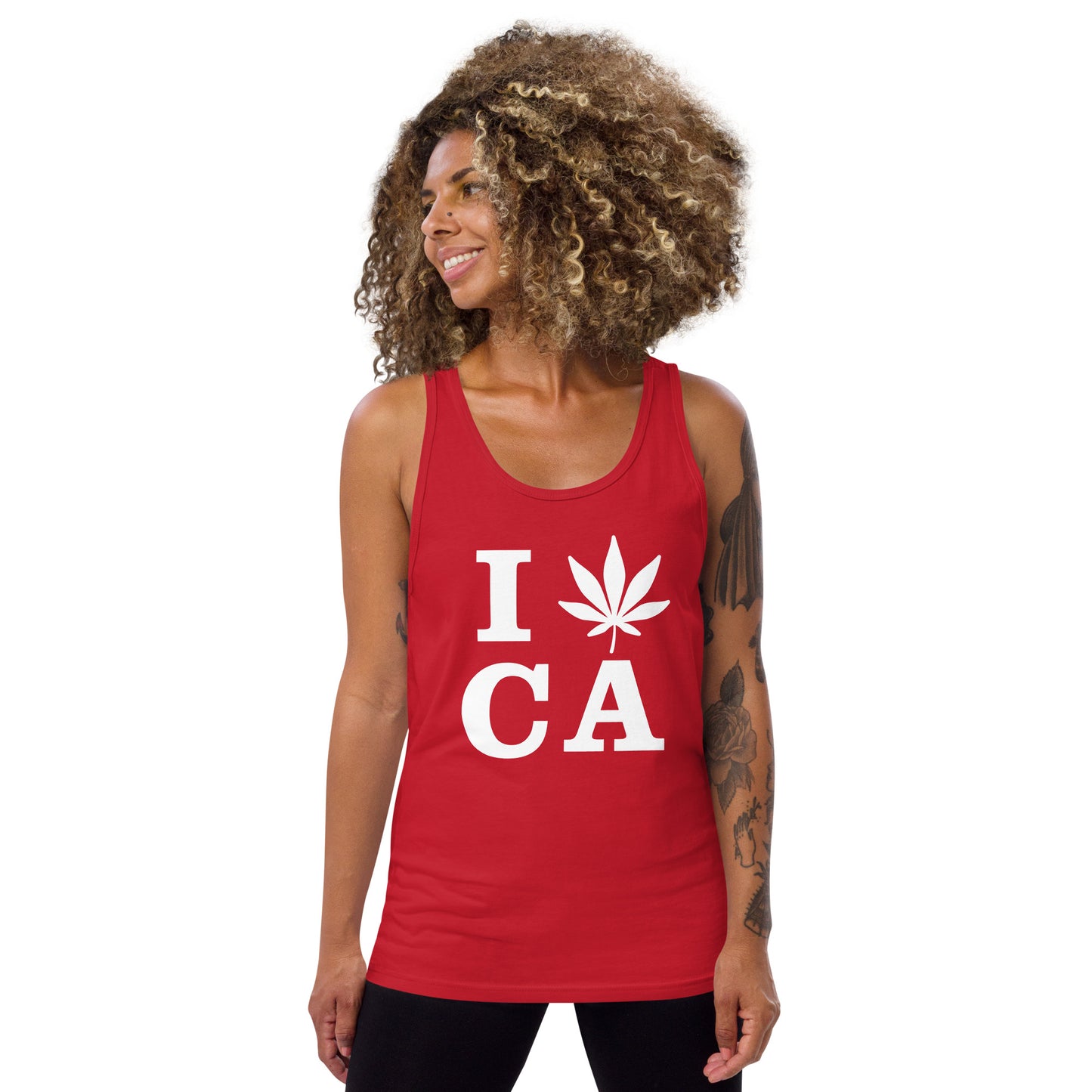 I Leaf CA California USA Unisex Tank Top