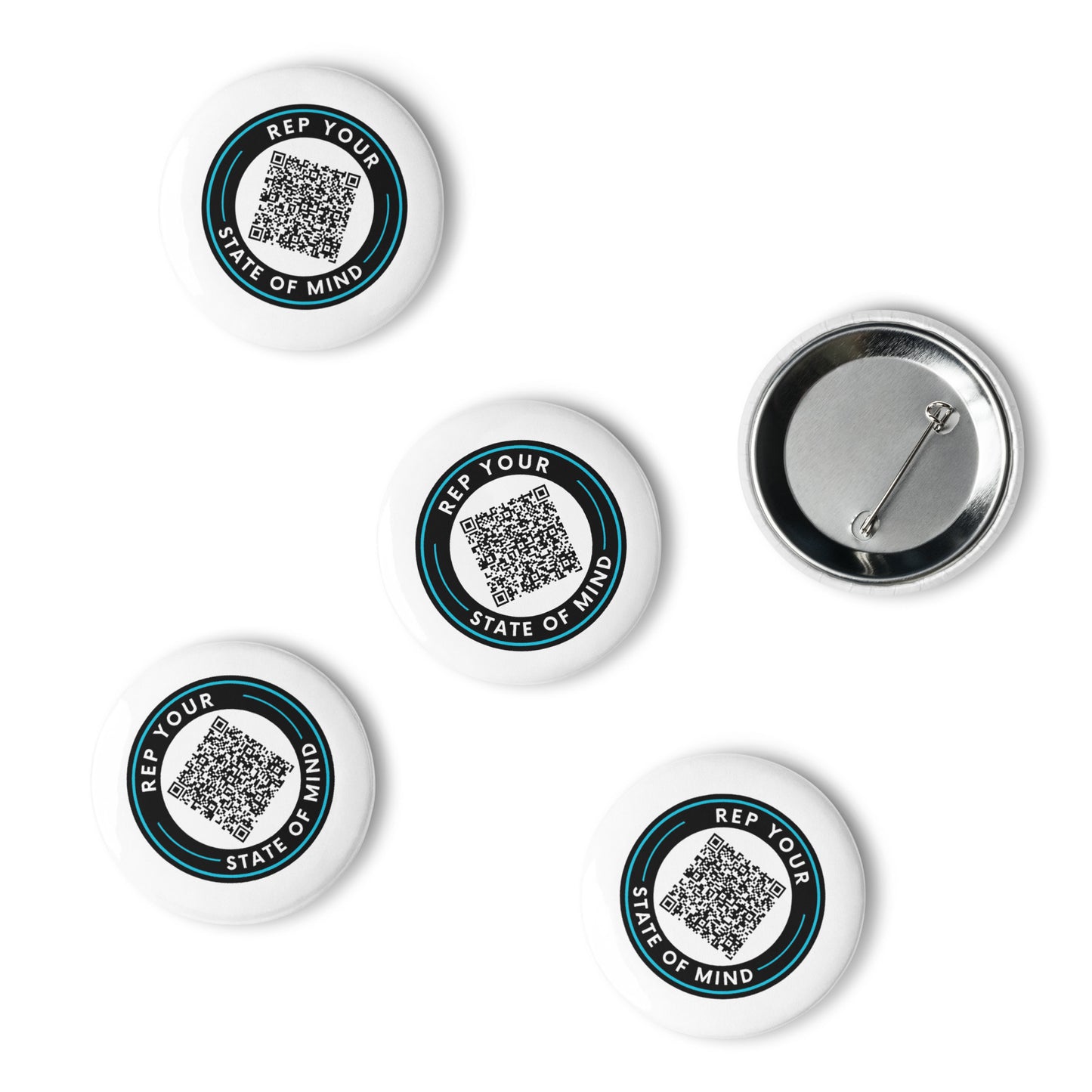 QR Code Set of Pin Buttons: Link to Normalize, Destigmatize, Represent T-shirt