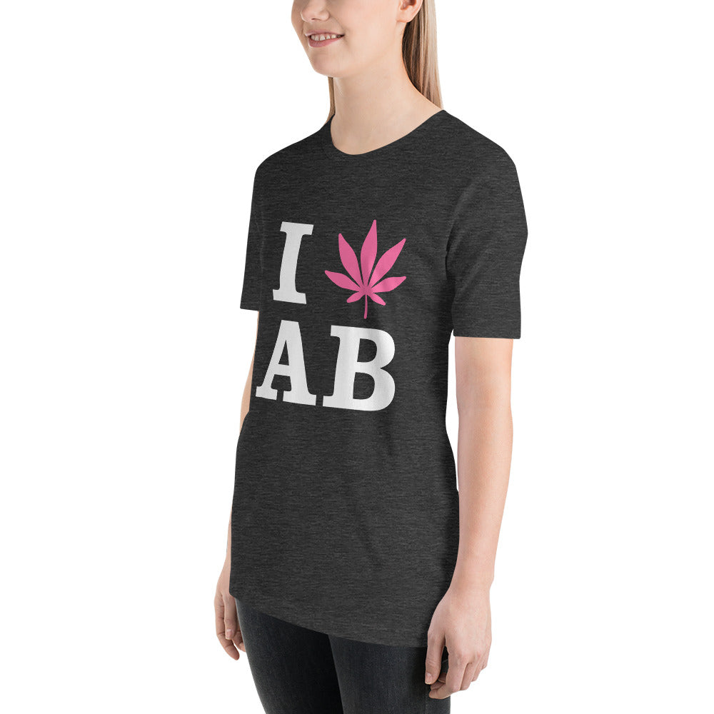 I Leaf AB Alberta Canada Unisex t-shirt Cannabis Marijuana Weed Pot Advocacy
