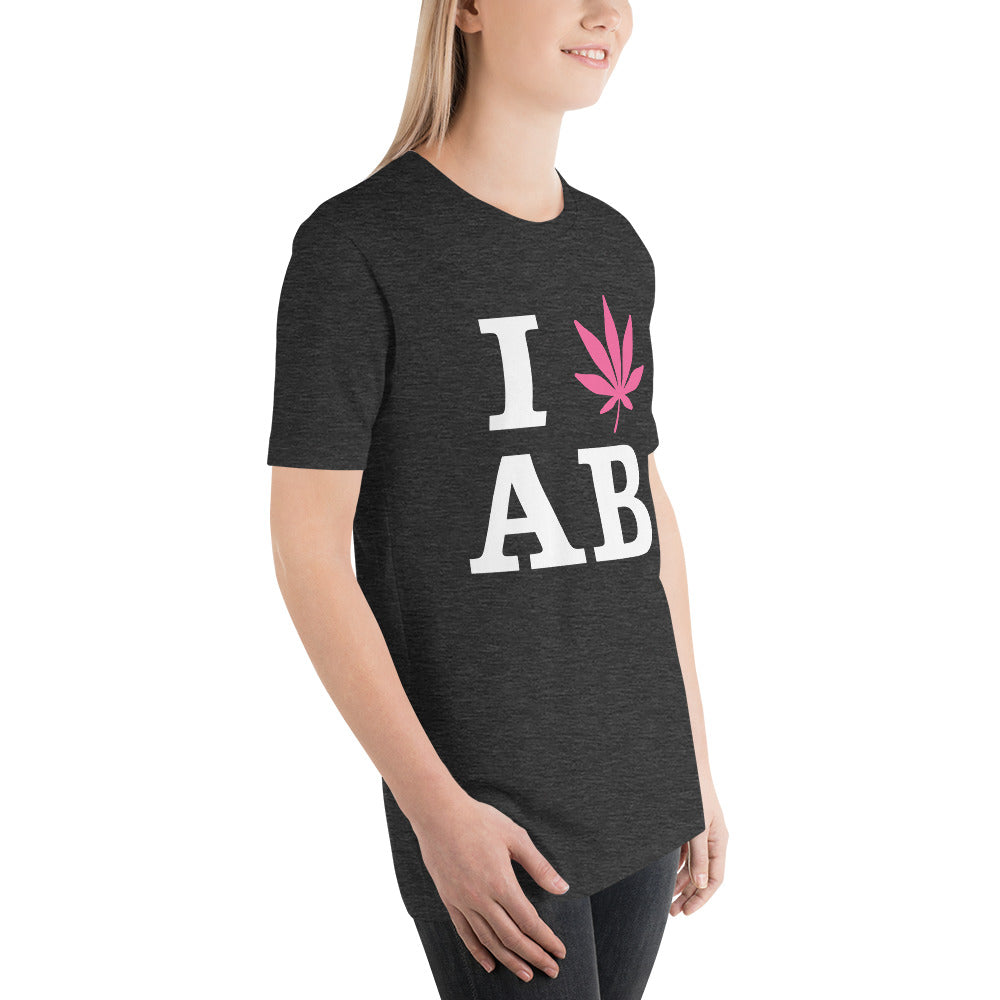 I Leaf AB Alberta Canada Unisex t-shirt Cannabis Marijuana Weed Pot Advocacy