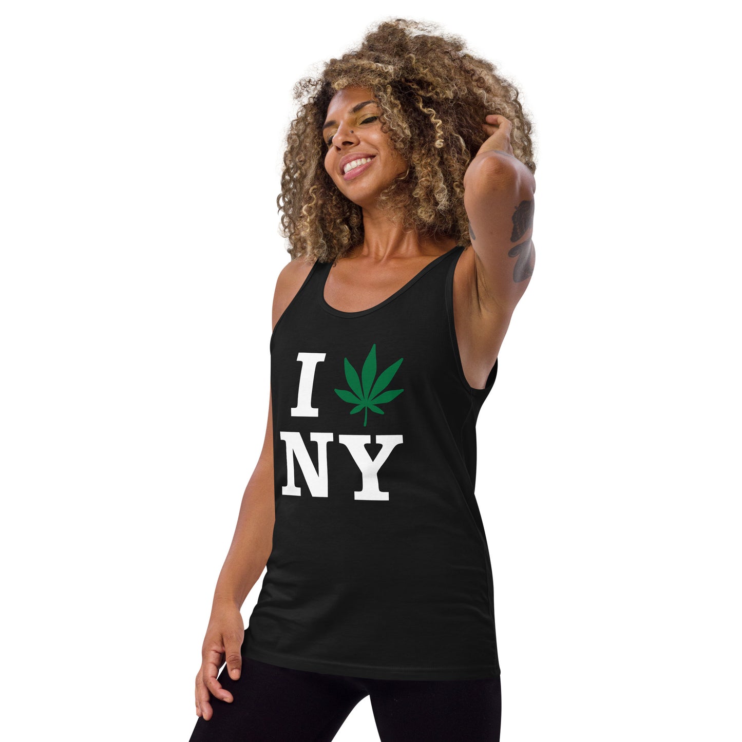 I Leaf NY New York USA Unisex Tank Top Cannabis Weed Pot Marijuana Advocacy