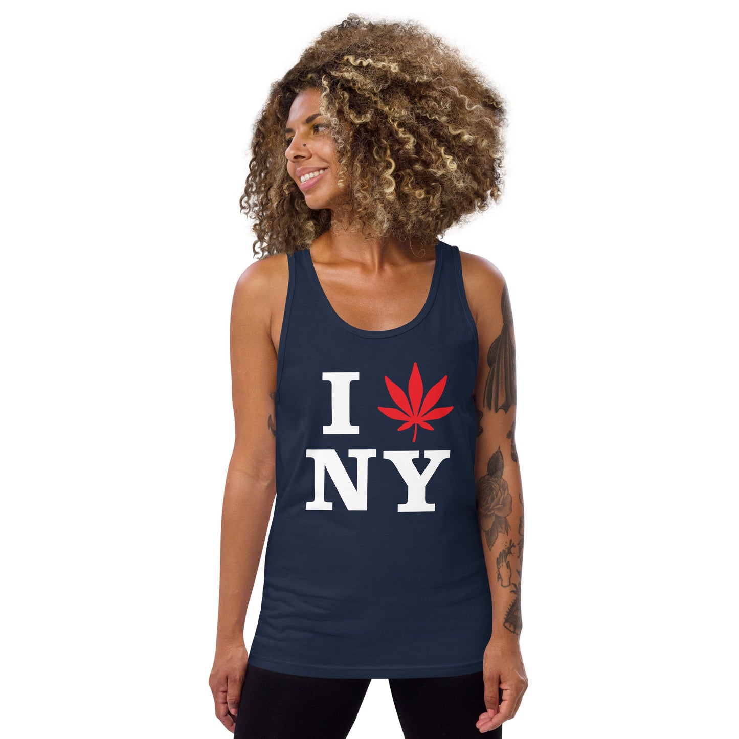 I Leaf NY New York USA Unisex Tank Top Cannabis Weed Pot Marijuana Advocacy