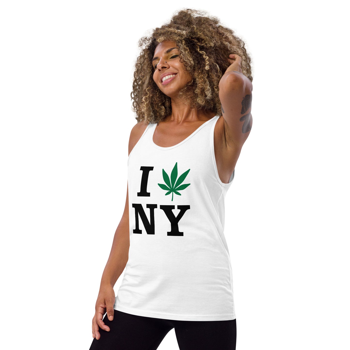 I Leaf NY New York USA Unisex Tank Top Cannabis Weed Pot Marijuana Advocacy