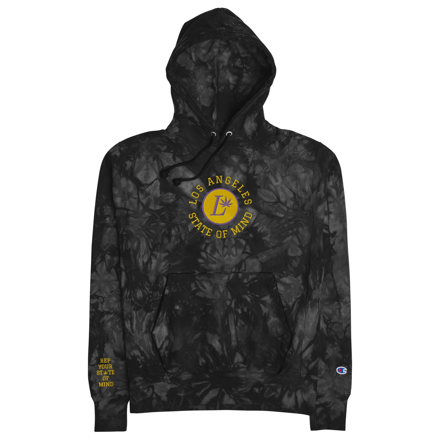 LA State of Mind Los Angeles Lakers Unisex Champion tie-dye hoodie