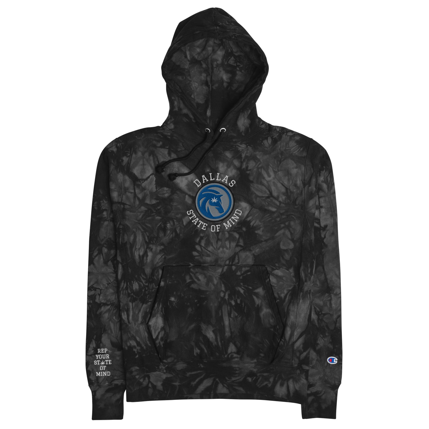 Dallas State of Mind Mavericks Unisex Champion tie-dye hoodie