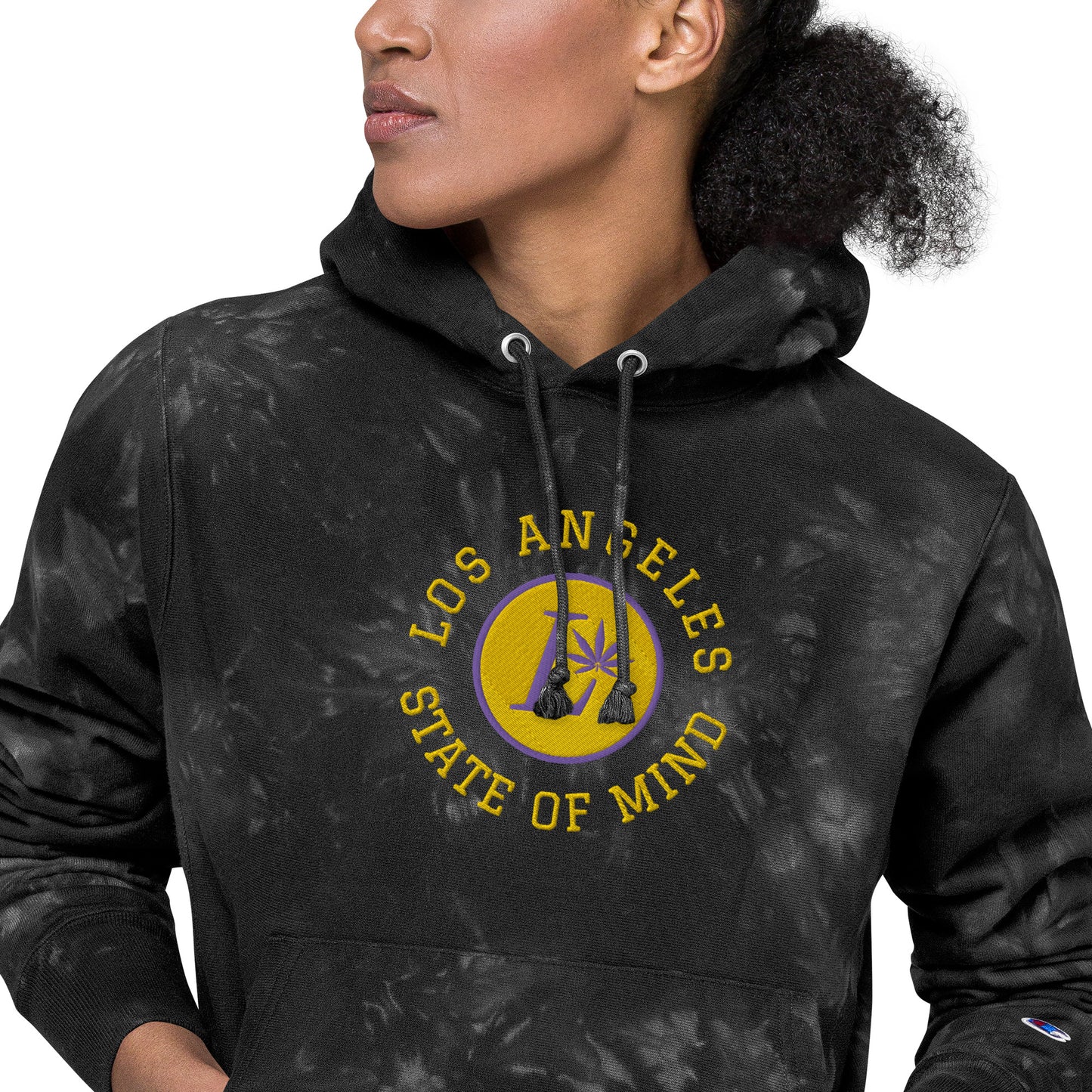 LA State of Mind Los Angeles Lakers Unisex Champion tie-dye hoodie