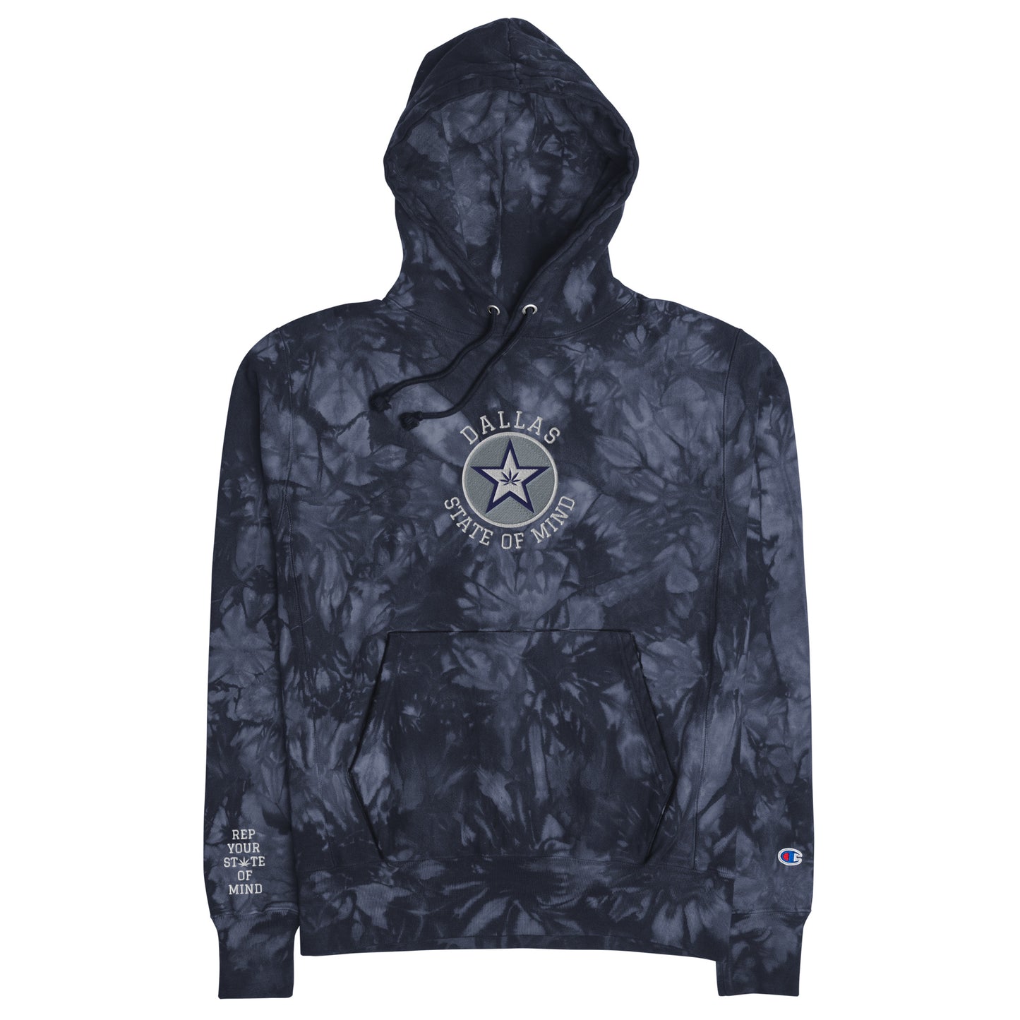 Dallas State of Mind Cowboys Team Unisex Champion tie-dye hoodie