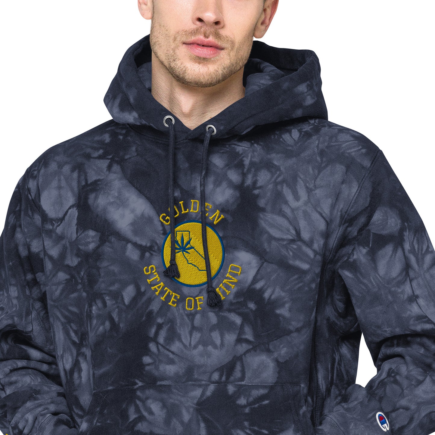 Golden State of Mind Warriors Unisex Champion tie-dye hoodie