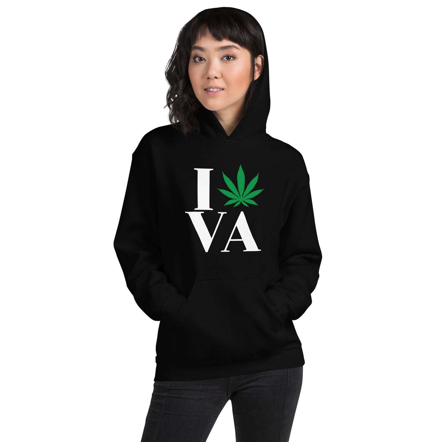Virginia I Leaf VA Unisex Hoodie USA Cannabis Marijuana Pot Weed Advocacy
