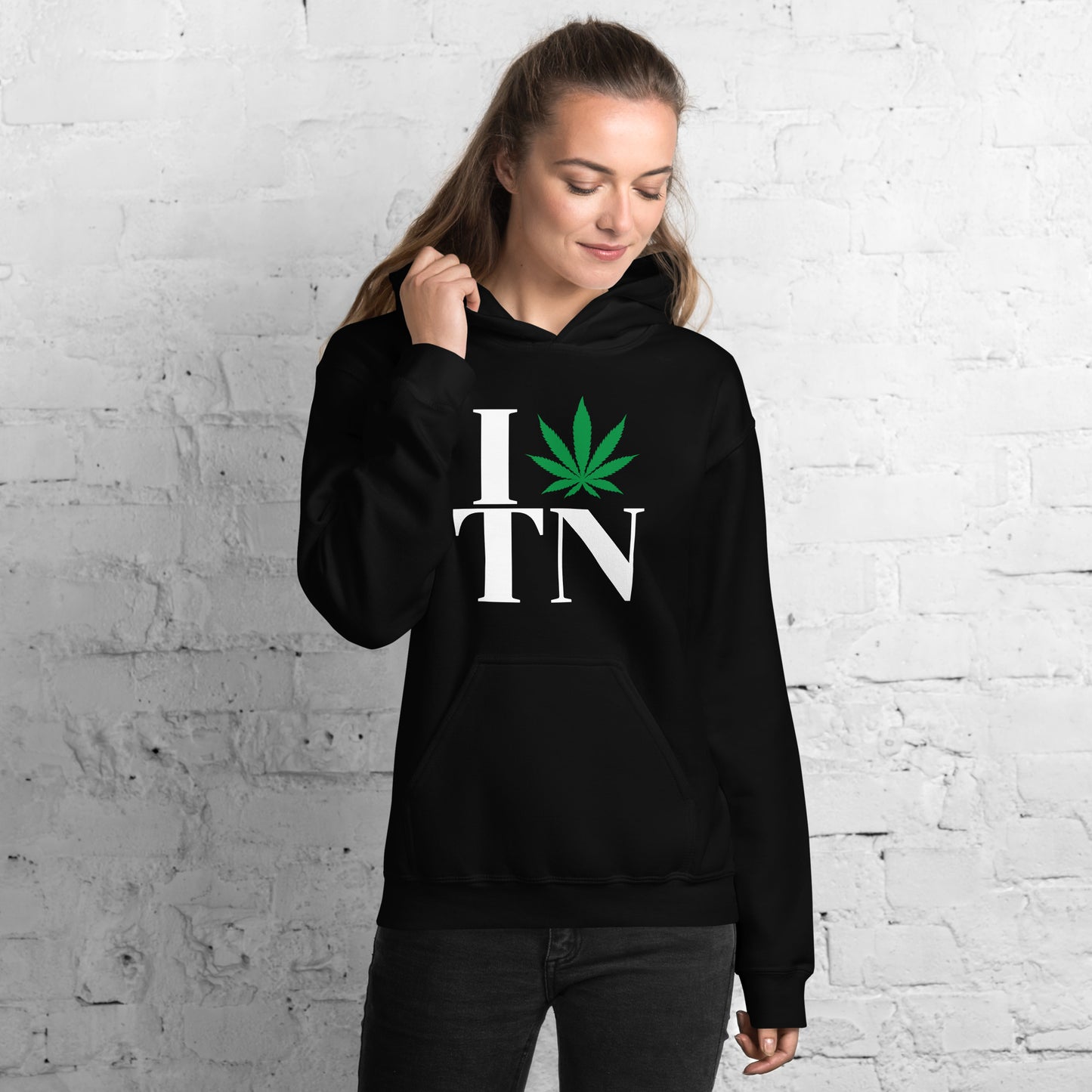Tennessee I Leaf TN Unisex Hoodie USA Cannabis Marijuana Pot Weed Advocacy