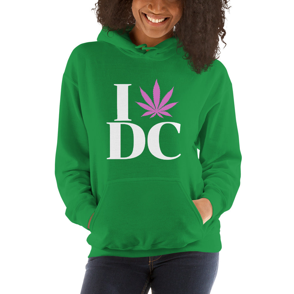 Washington DC I Leaf DC Unisex Hoodie USA Cannabis Marijuana Pot Weed Advocacy