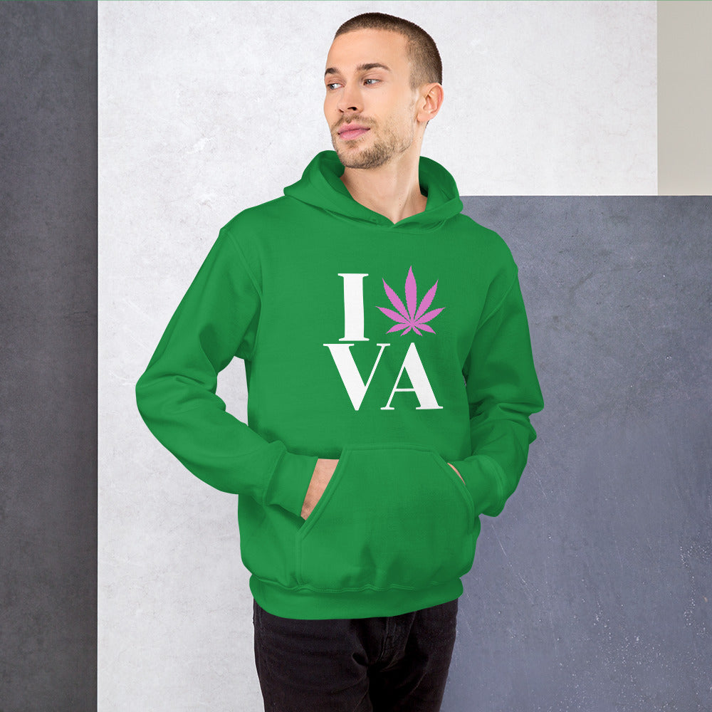 Virginia I Leaf VA Unisex Hoodie USA Cannabis Marijuana Pot Weed Advocacy
