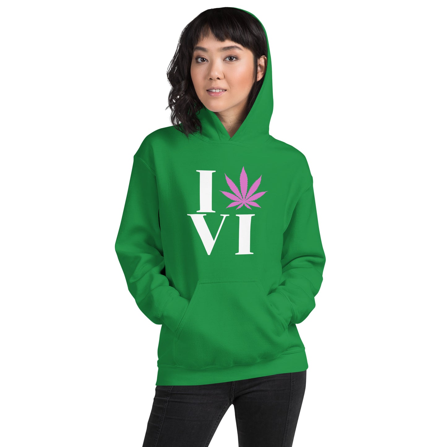 US Virgin Islands I Leaf VI Unisex Hoodie USA Cannabis Marijuana Pot Weed Advocacy