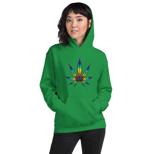 Rainbow Leaf Rep Your State of Mind Unisex Hoodie Cannabis Marijuana Pot Weed Advocacy