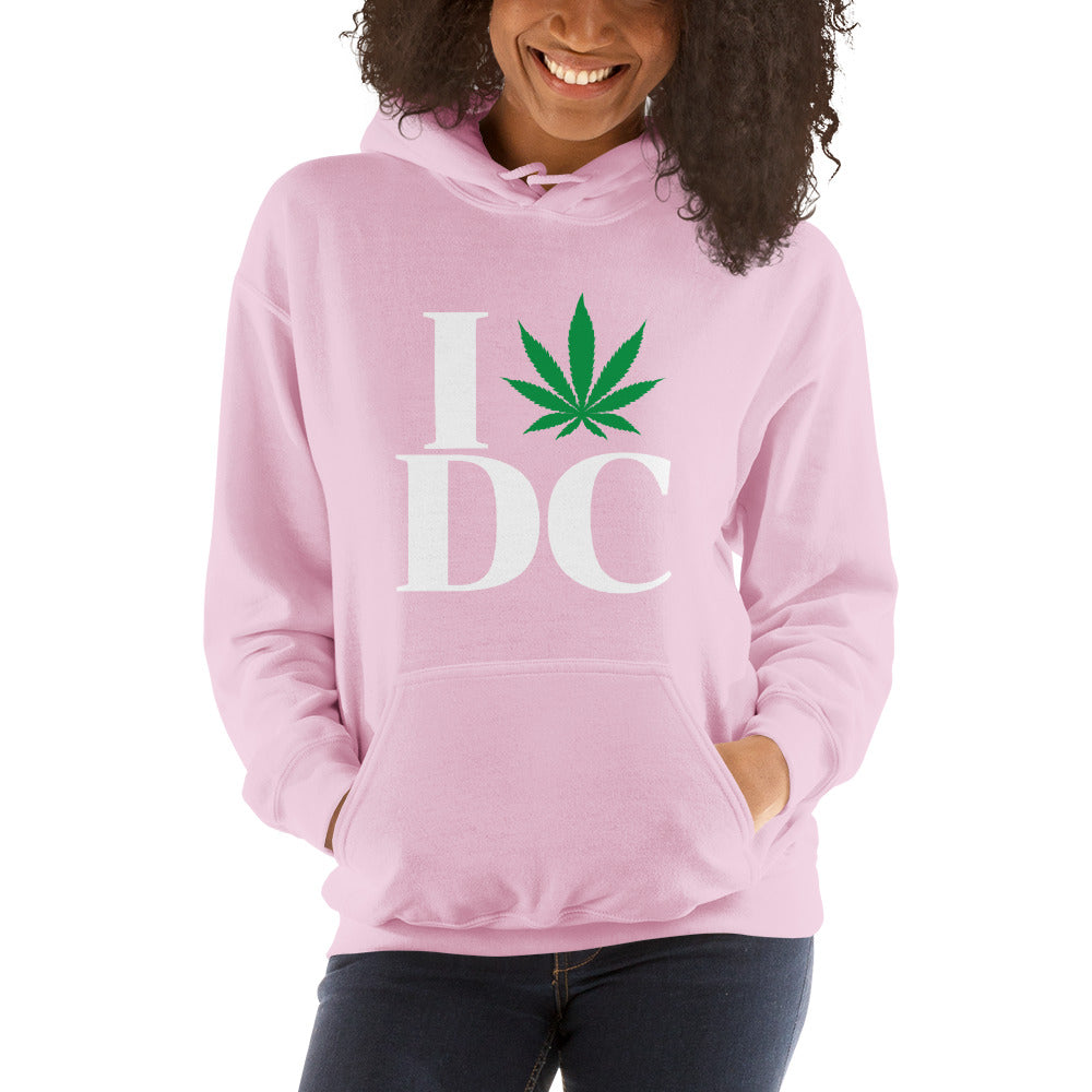 Washington DC I Leaf DC Unisex Hoodie USA Cannabis Marijuana Pot Weed Advocacy