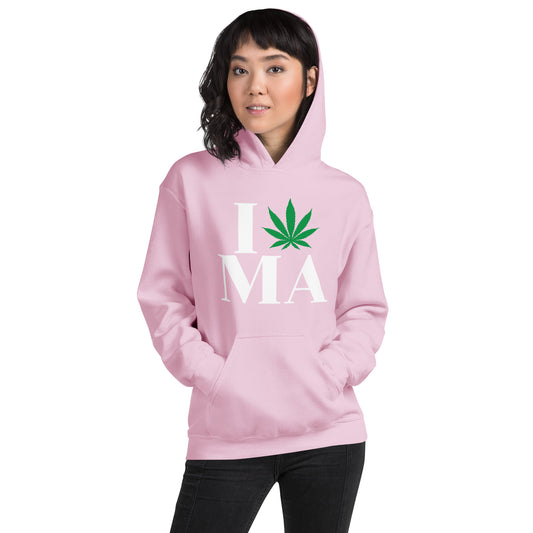 Massachusetts I Leaf MA Unisex Hoodie USA Cannabis Marijuana Pot Weed Advocacy