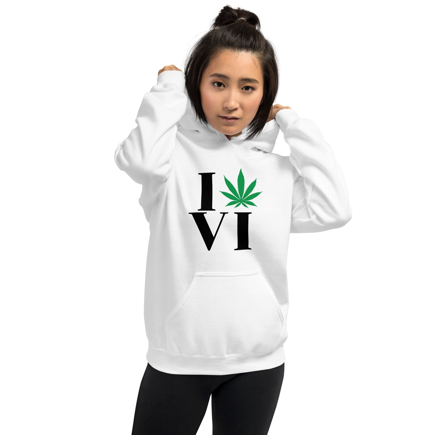 US Virgin Islands I Leaf VI Unisex Hoodie USA Cannabis Marijuana Pot Weed Advocacy