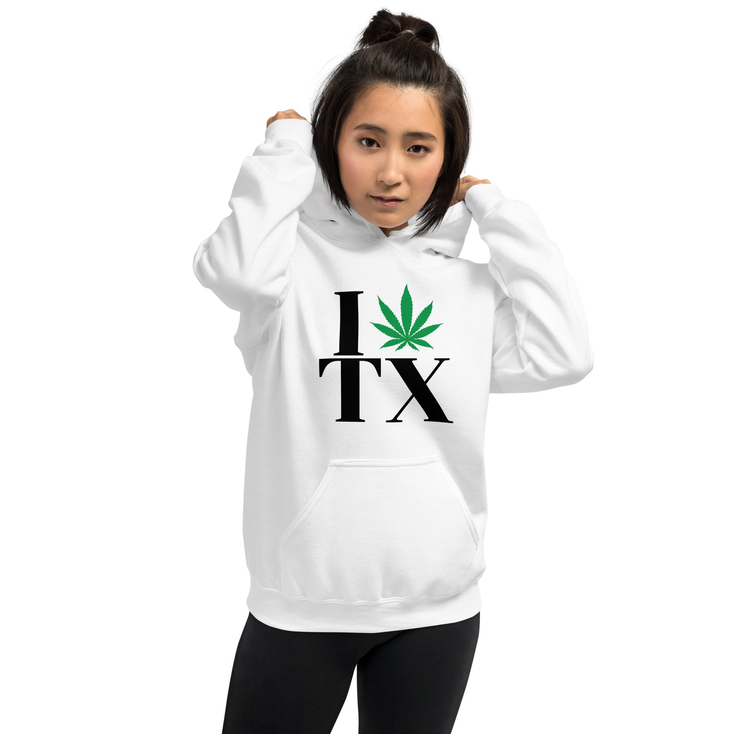 Texas I Leaf TX Unisex Hoodie USA Cannabis Marijuana Pot Weed Advocacy