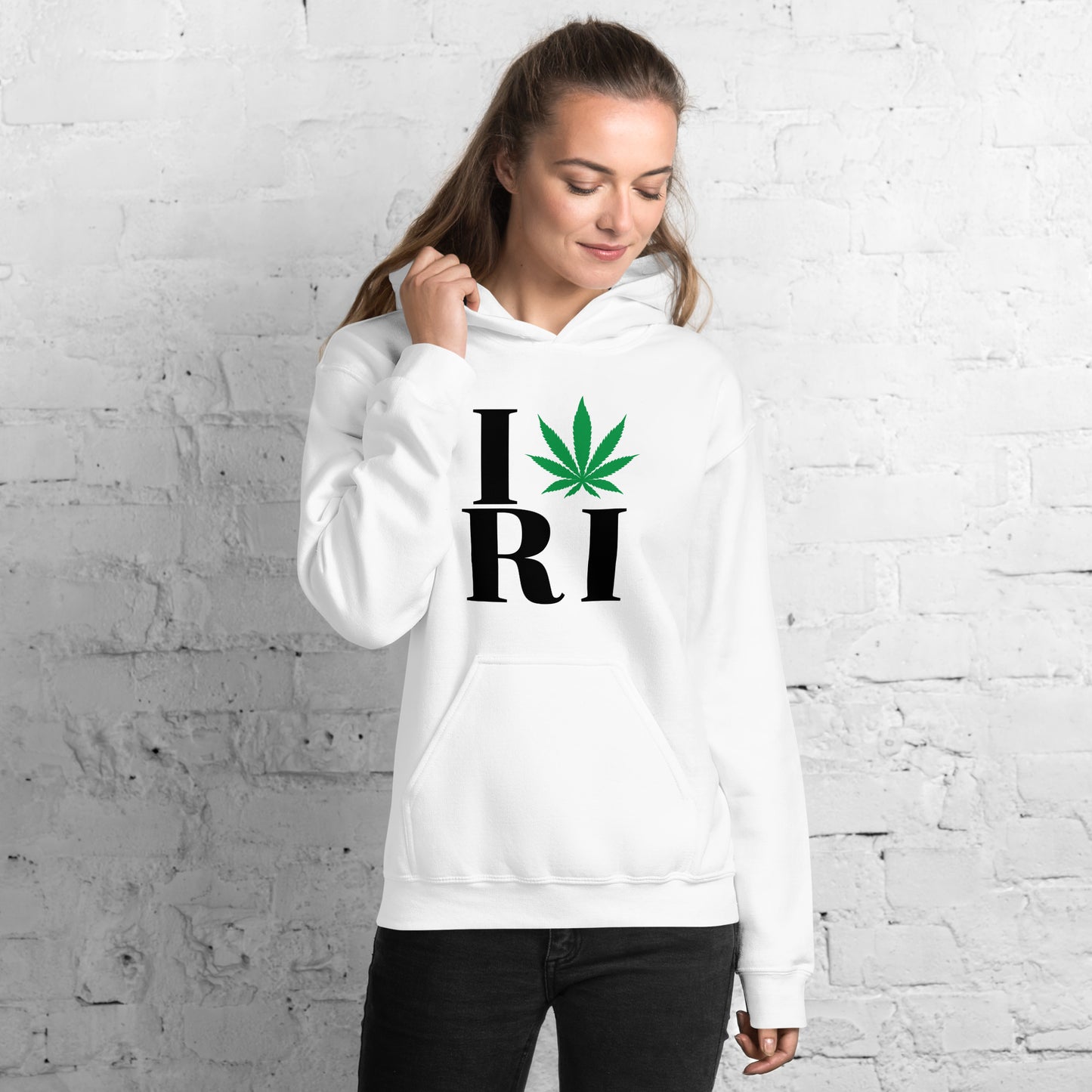 Rhode Island I Leaf RI Unisex Hoodie USA Cannabis Marijuana Pot Weed Advocacy