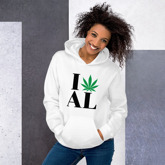 Alabama I Leaf AL Unisex Hoodie USA Cannabis Marijuana Pot Weed Advocacy
