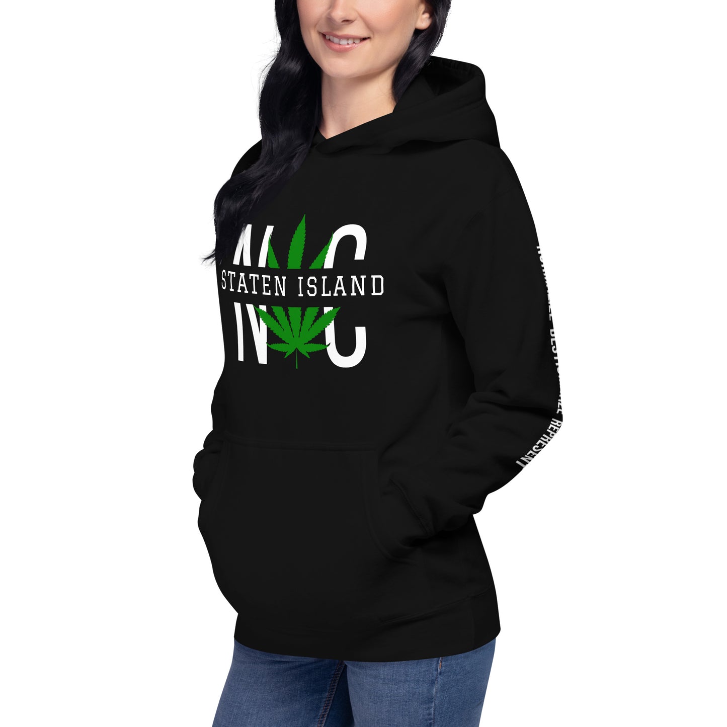 Staten Island NYC Leaf Print Unisex Hoodie