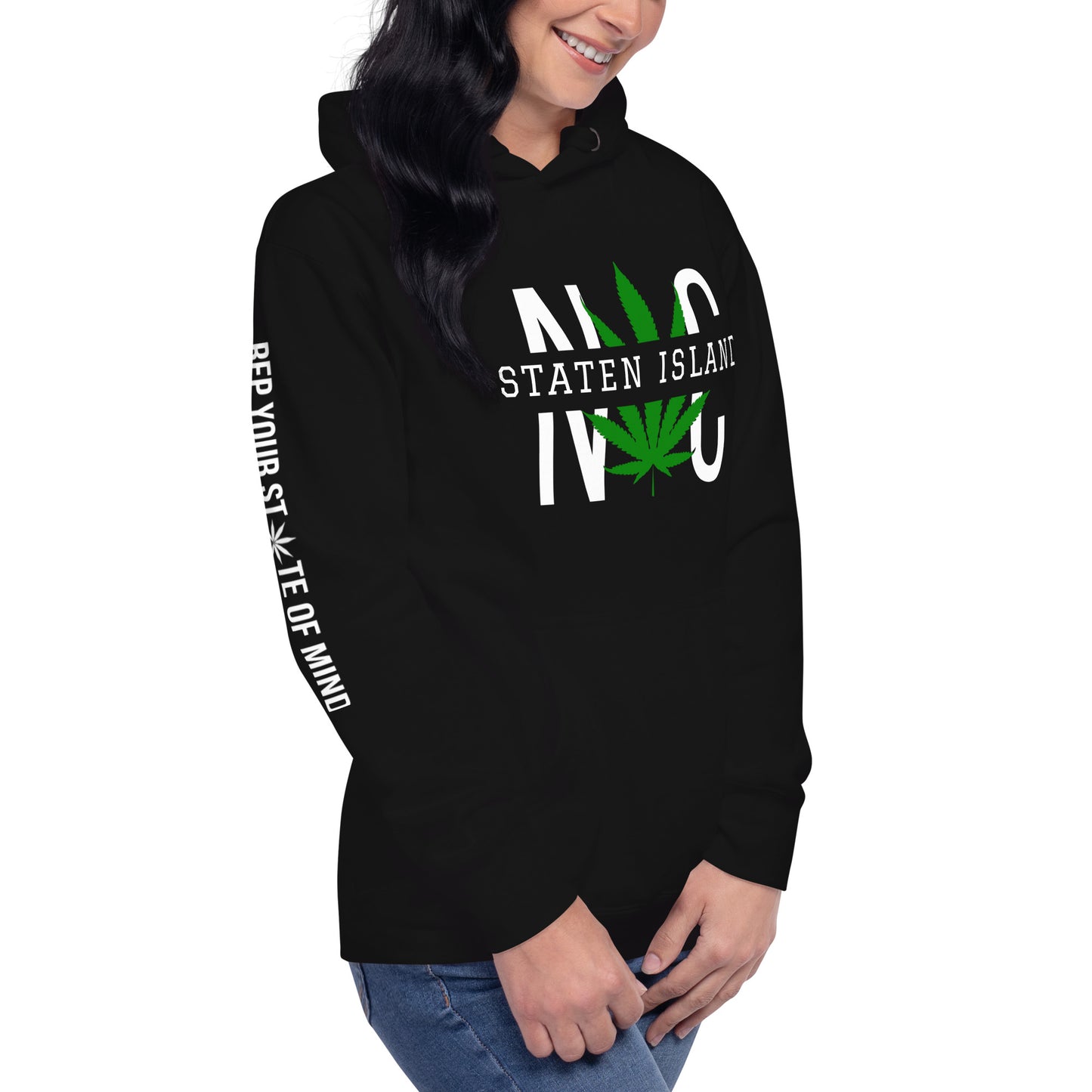 Staten Island NYC Leaf Print Unisex Hoodie