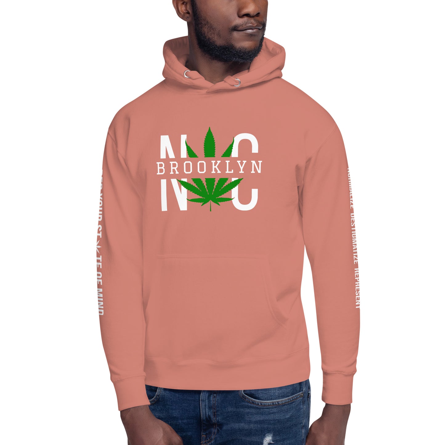 Brooklyn NYC Leaf Print Unisex Hoodie
