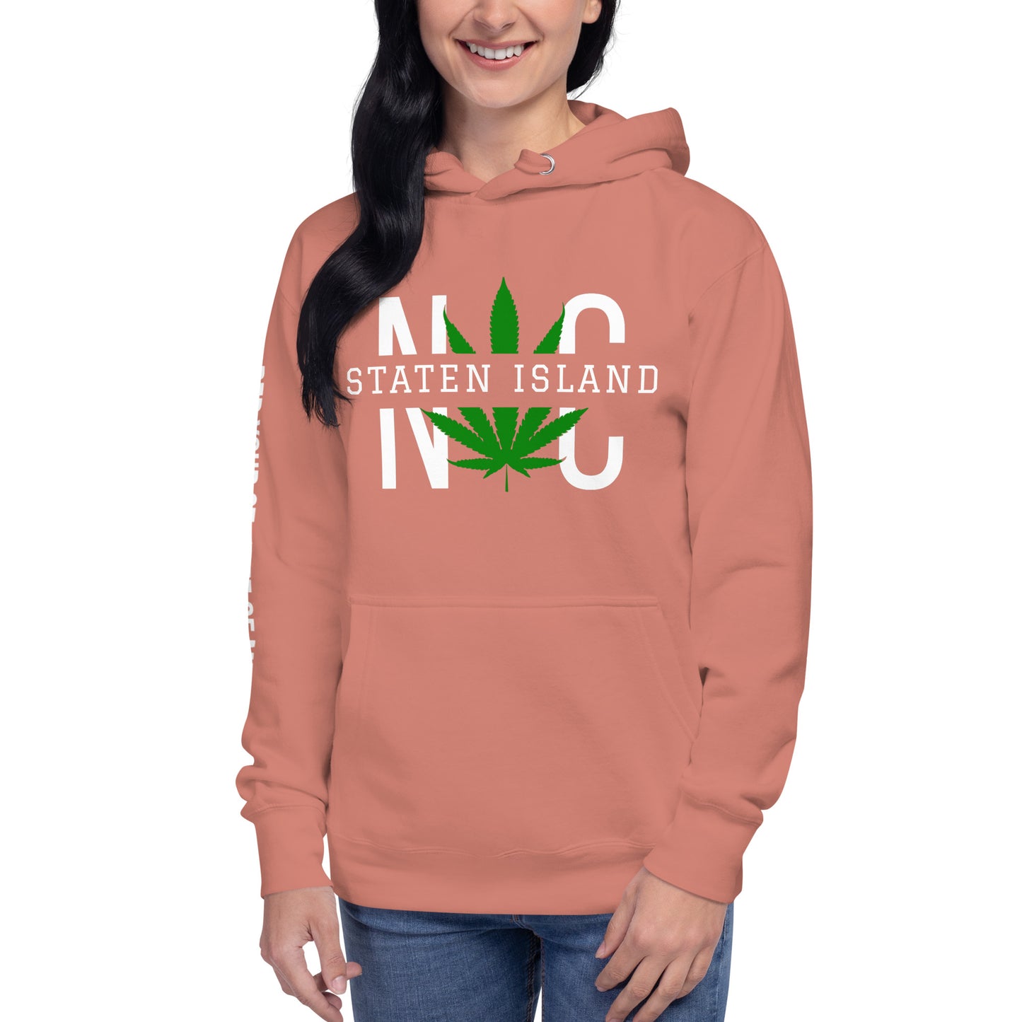 Staten Island NYC Leaf Print Unisex Hoodie