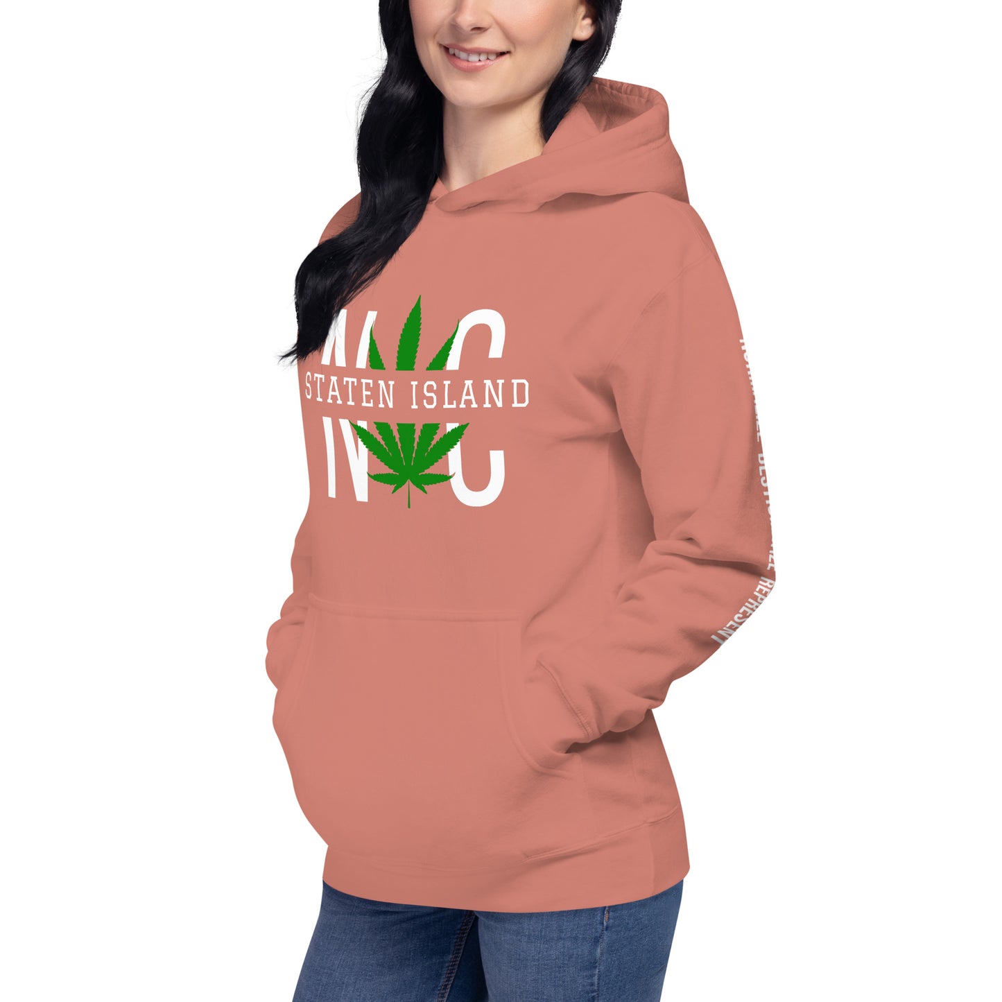 Staten Island NYC Leaf Print Unisex Hoodie