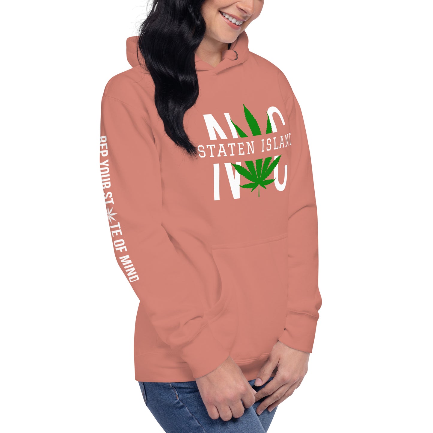 Staten Island NYC Leaf Print Unisex Hoodie