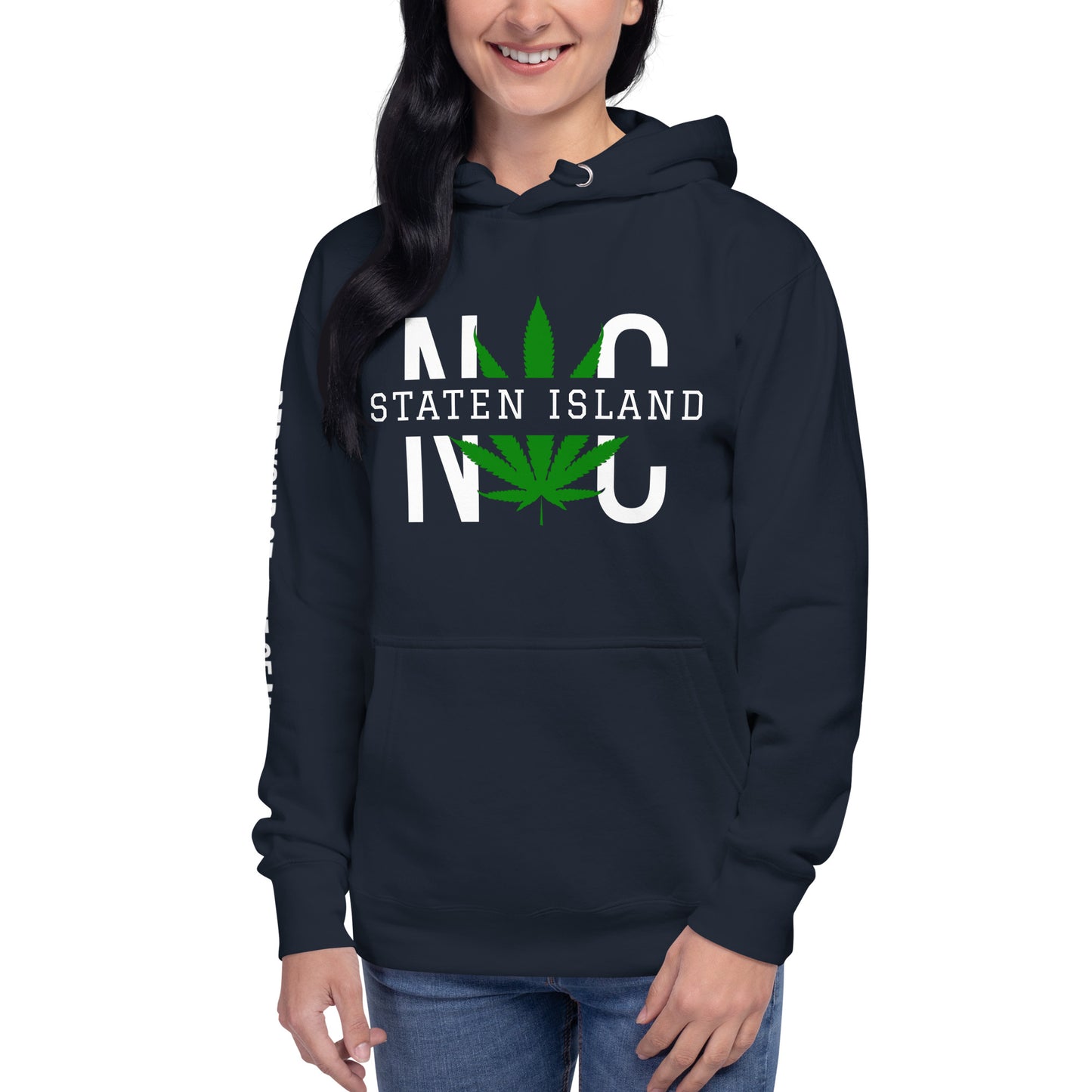 Staten Island NYC Leaf Print Unisex Hoodie