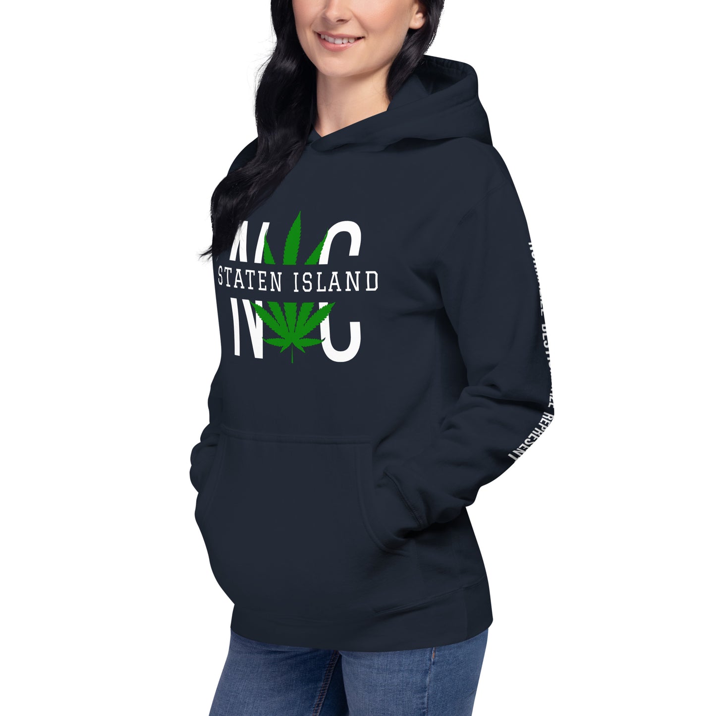 Staten Island NYC Leaf Print Unisex Hoodie