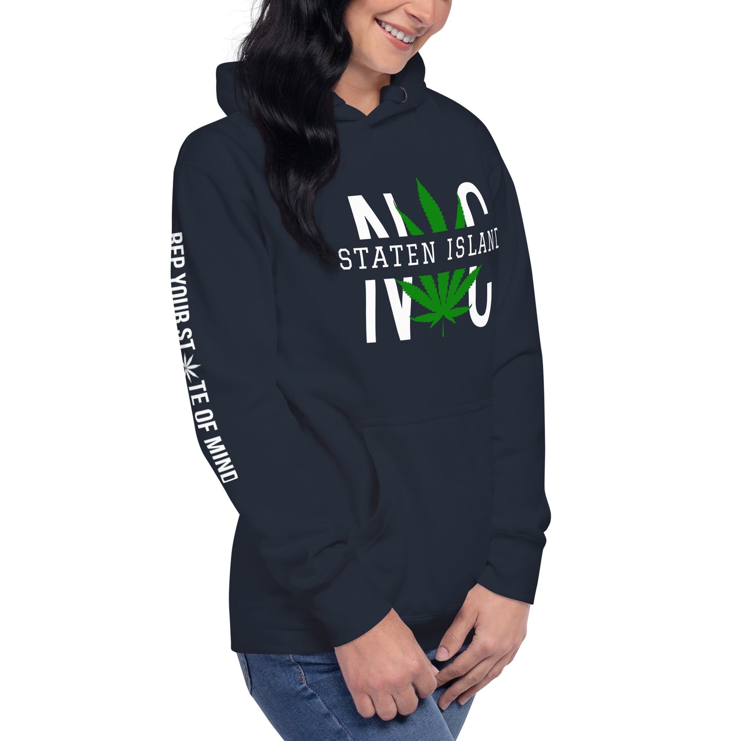 Staten Island NYC Leaf Print Unisex Hoodie