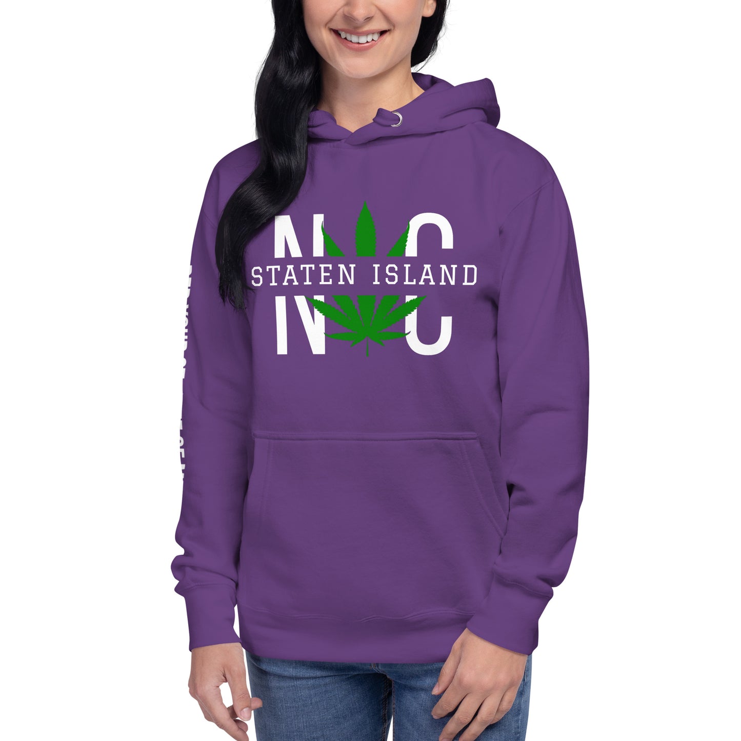 Staten Island NYC Leaf Print Unisex Hoodie
