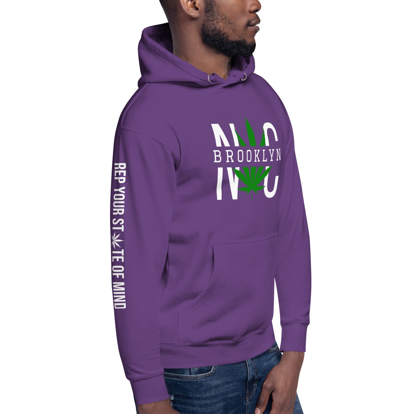 Brooklyn NYC Leaf Print Unisex Hoodie