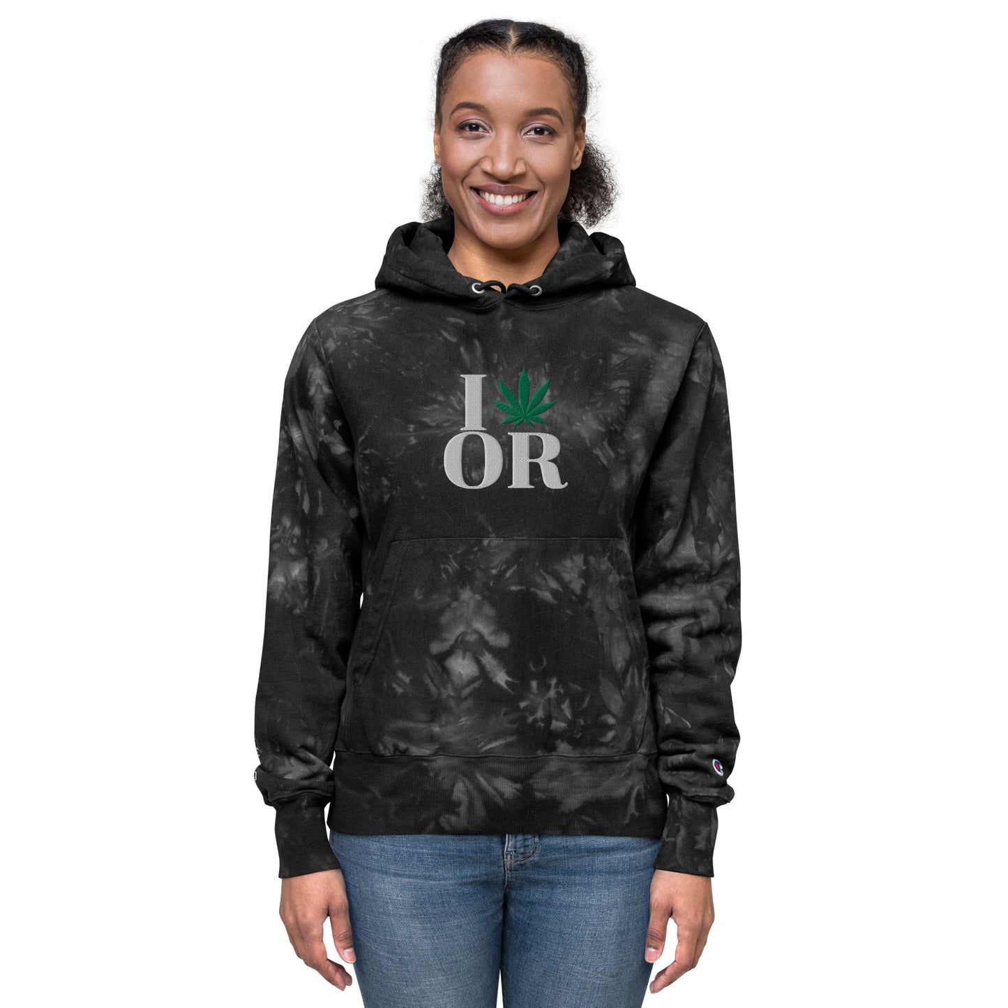 I Leaf Oregon OR Champion Tie-Dye Hoodie