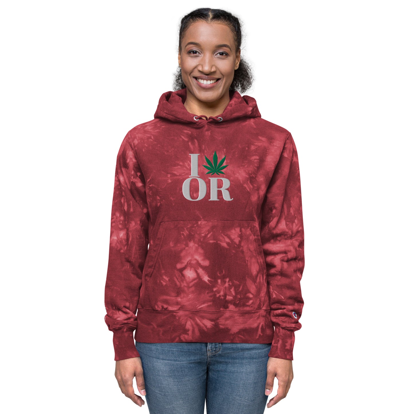 I Leaf Oregon OR Champion Tie-Dye Hoodie