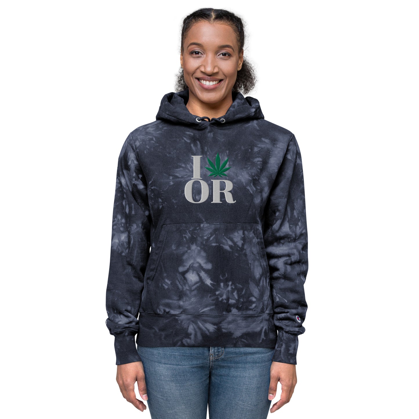 I Leaf Oregon OR Champion Tie-Dye Hoodie