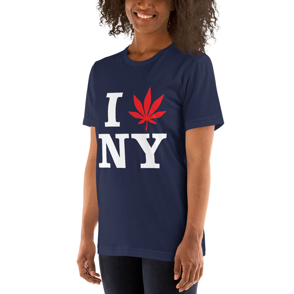 I Leaf NY New York USA Unisex t-shirt Cannabis Weed Pot Marijuana Advocacy