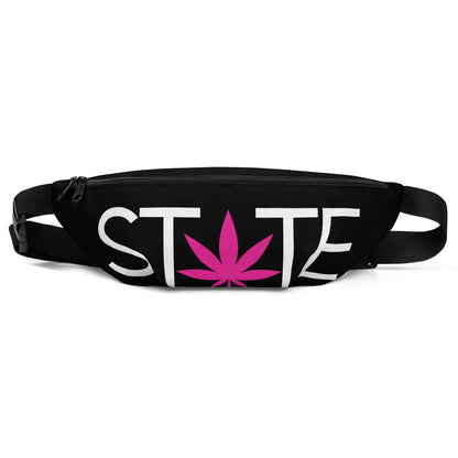 Black State of Mind Solid / Rainbow Leaf Fanny Pack Cannabis Marijuana Pot Weed Advocacy