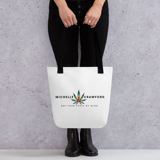 Rainbow Leaf State of Mind Tote bag Cannabis Marijuana Pot Weed Advocacy