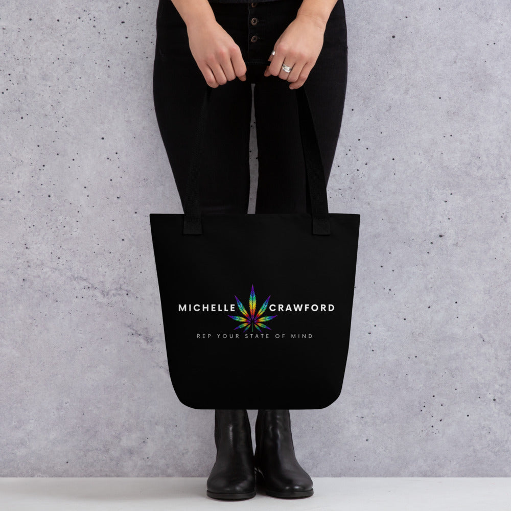 Rainbow Leaf State of Mind Tote bag Cannabis Marijuana Pot Weed Advocacy