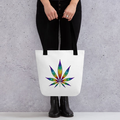 Rainbow Leaf State of Mind Tote bag Cannabis Marijuana Pot Weed Advocacy