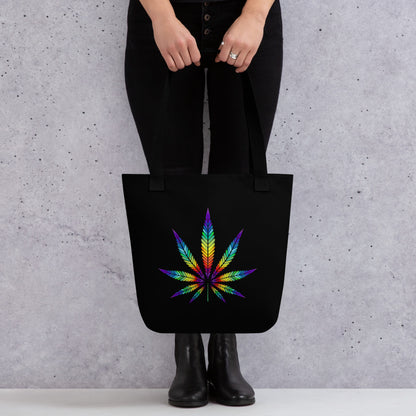 Rainbow Leaf State of Mind Tote bag Cannabis Marijuana Pot Weed Advocacy