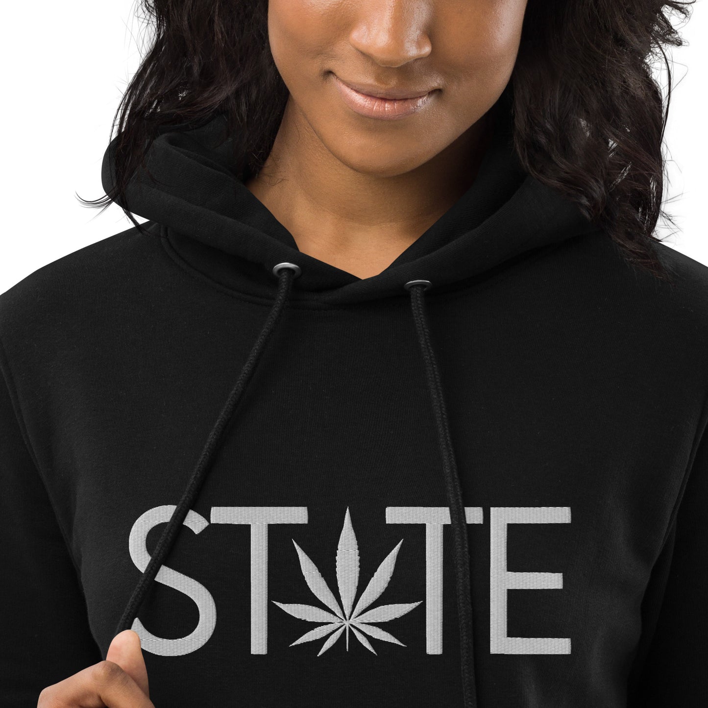 Embroidered State of Mind Leaf Hoodie dress Cannabis Marijuana Pot Weed Advocacy