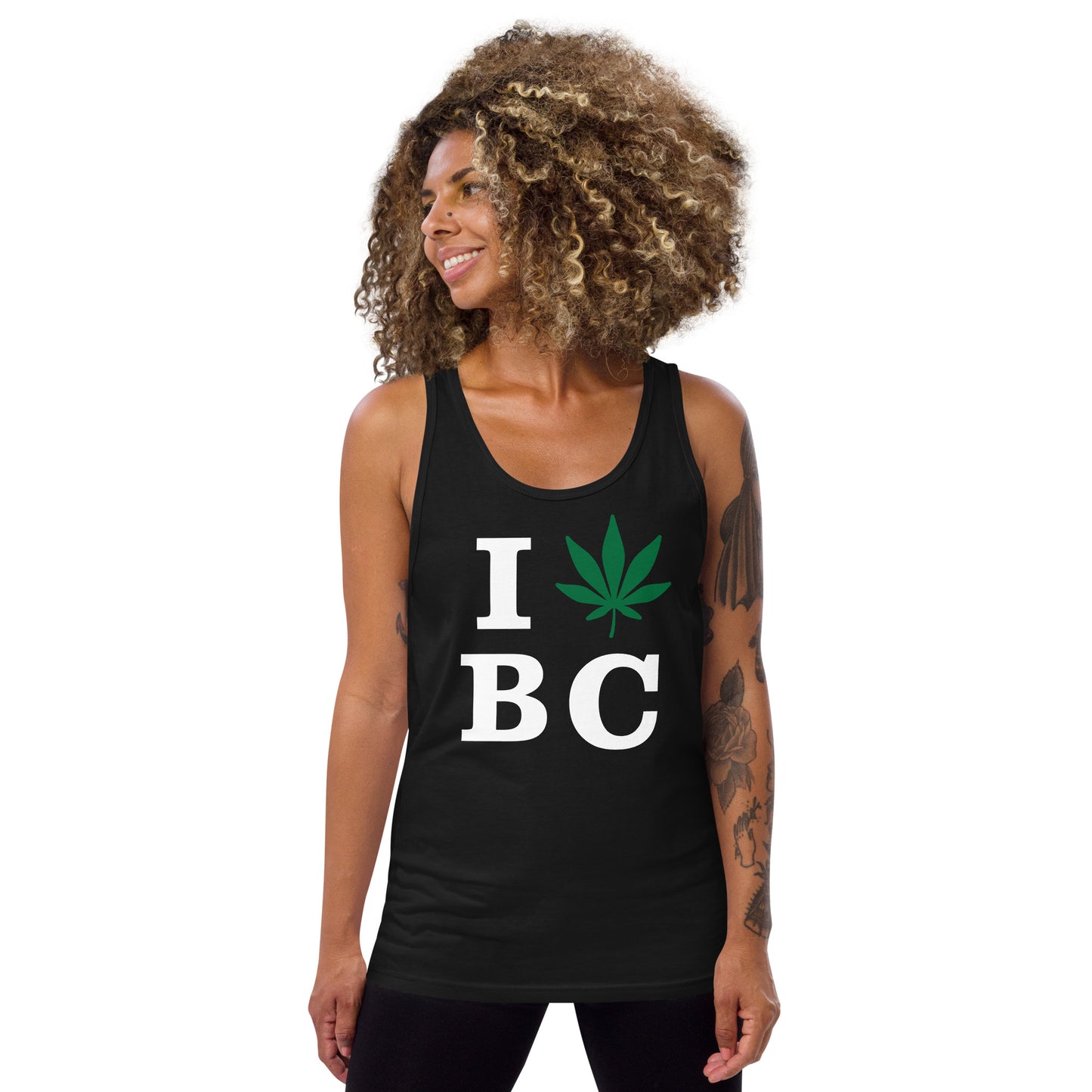 I Leaf BC British Colombia Canada Unisex Tank Top Cannabis Marijuana Weed Pot Advocacy