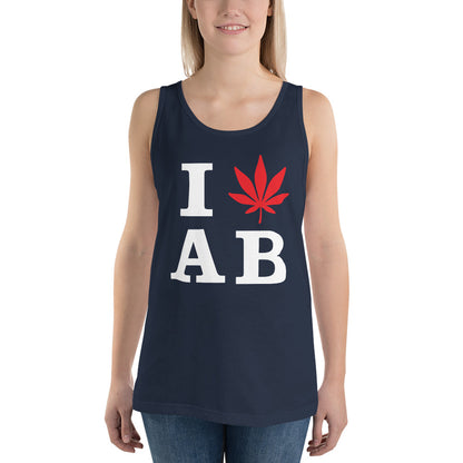 I Leaf AB Alberta Canada Unisex Tank Top Cannabis Marijuana Weed Pot Advocacy