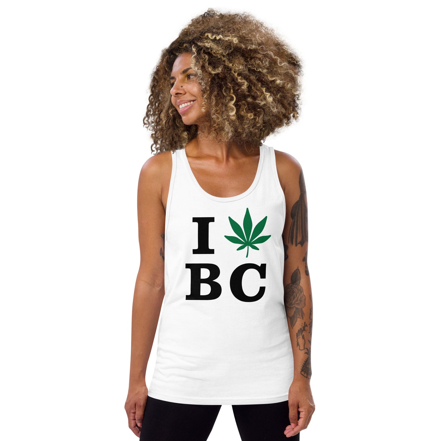 I Leaf BC British Colombia Canada Unisex Tank Top Cannabis Marijuana Weed Pot Advocacy