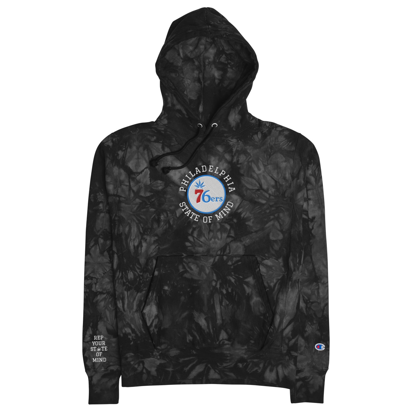 Philadelphia State of Mind 76ers Sixers 6ers Unisex Champion tie-dye hoodie