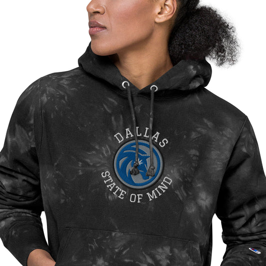 Dallas State of Mind Mavericks Unisex Champion tie-dye hoodie